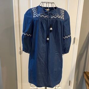 Westport Navy Denim-Look Tunic Top